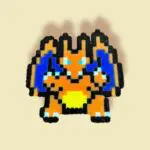 Modèle de perles à repasser - Pokemon - Dracaufeu