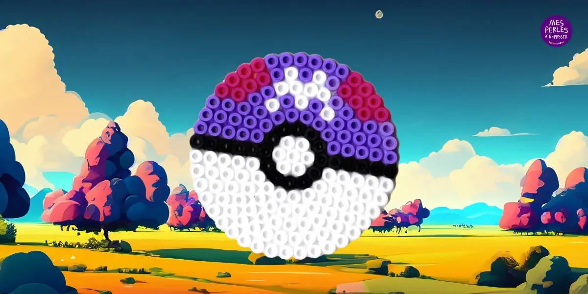 Modèle de perles à repasser - Pokemon - Pokeball Sombre Ball
