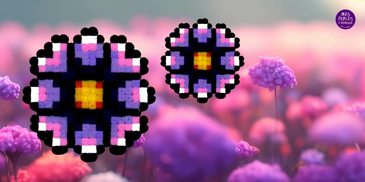 Modèle de perles à repasser - Animaux & Nature - Fleur violette