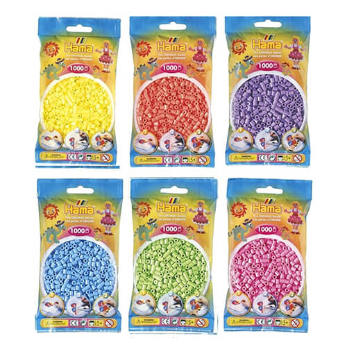 Lot de perles à repasser hama midi couleurs pastel - Loisirs créatifs Multicolore