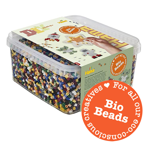 Boîte de 15000 perles à Repasser couleurs mélangées Bio - Perles à repasser Bio - Hama - Loisir créatif multicolore et responsable