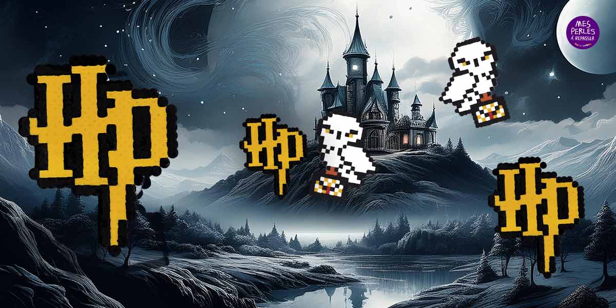 Modèle de perles à repasser - Halloween - Film - Logo HP Harry Potter