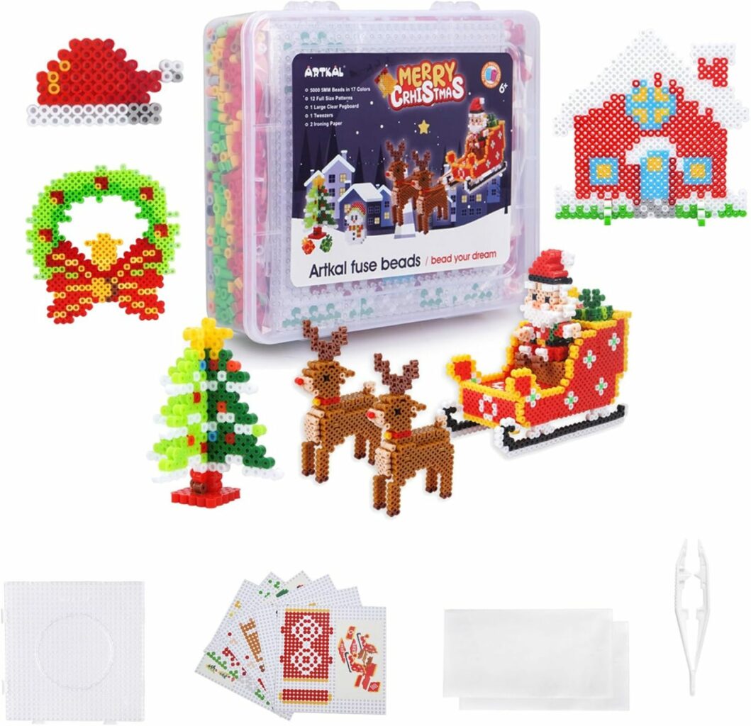 Idées cadeaux perles à repasser de Noël - Christmas fuse beads gifts ideas - Coffret Noël Perles 3D Artkal