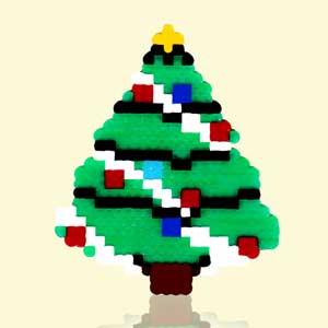 Modèle de perles à repasser - Noël - Grand Sapin de Noël - Christmas perler beads pattern