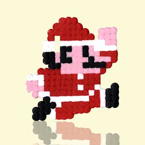 Modèle de perles à repasser - Noël - Mario Bros - Mario de Noël - Mario Christmas perler beads pattern