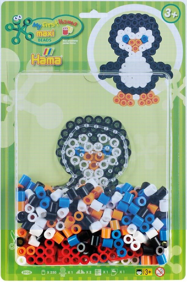 Idées cadeaux perles à repasser de Noël - Christmas fuse beads gifts ideas - Perles hama maxi Pinguoin