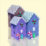 Modèle de perles à repasser - Noël - Maison de Noël 3D -3D Christmas house perler beads pattern