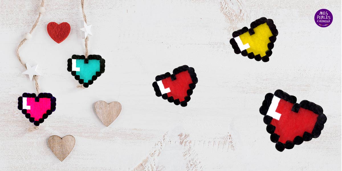 Modèle pour perles à repasser - Saint Valentin - Petit coeur - PDF perles à repasser à imprimer gratuitement
