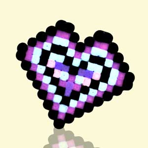 Modèle pour perles à repasser - Saint Valentin - Coeur Multicolore - PDF perles à repasser à imprimer gratuitement