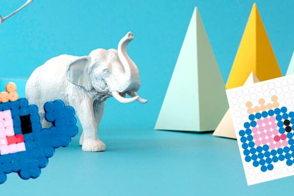 Modèle de perles à repasser pour les petits, dès 4 ans - Animaux - Éléphant - Modèle facile PDF à imprimer gratuitement