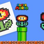 Modèle de perles à repasser - Jeux vidéo - Fleur de feu Mario - PDF à imprimer