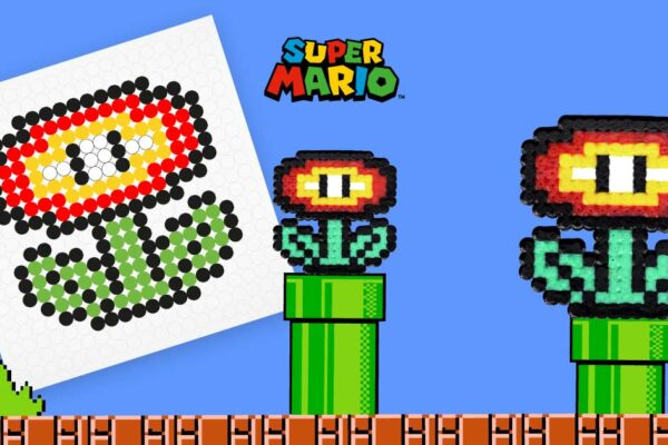 Modèle de perles à repasser - Jeux vidéo - Fleur de feu Mario - PDF à imprimer