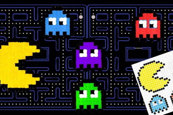 Modèle pour perles à repasser - Jeux vidéo - Pacman & Ghosts - PDF à imprimer gratuit