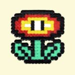Modèle de perles à repasser - Jeux vidéo - Fleur de feu Mario - PDF à imprimer
