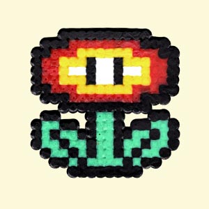 Modèle de perles à repasser - Jeux vidéo - Fleur de feu Mario - PDF à imprimer - Free printable Fire flower Mario perler beads pattern