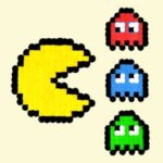 Modèle pour perles à repasser - Jeux vidéo - Pacman & Ghosts - PDF à imprimer gratuit