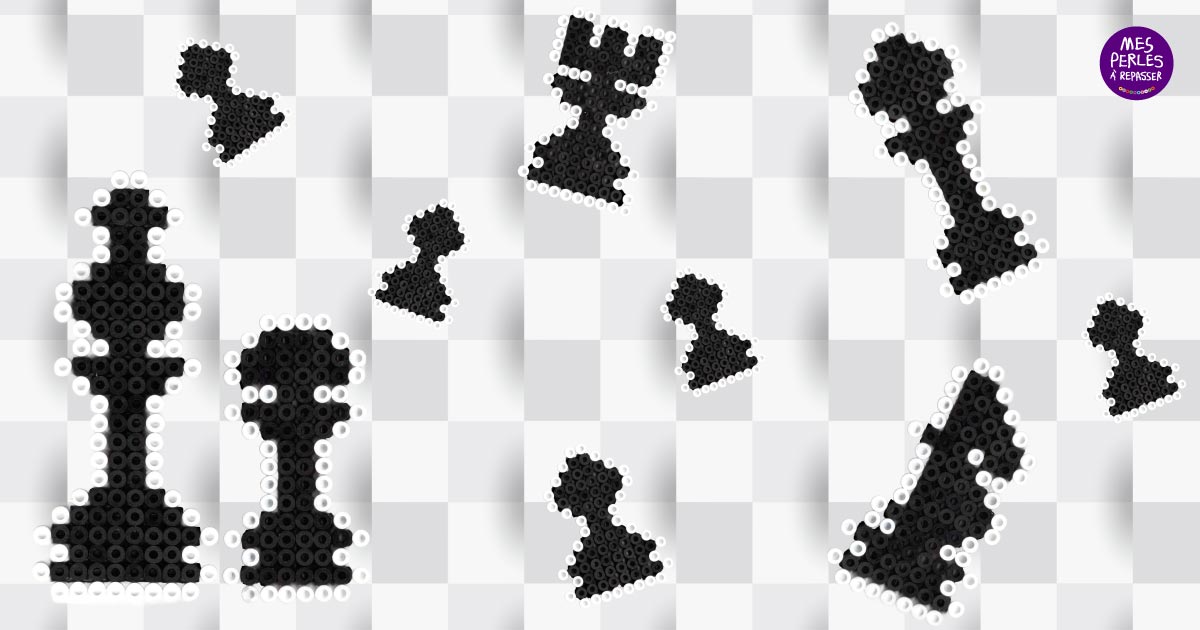Modèle de perles à repasser - Sport - Échecs - PDF à imprimer - Free printable Chess perler beads pattern