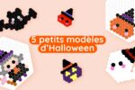 5 petits modèles d'Halloween en perles à repasser, à imprimer gratuitement ! Five easy and fun Halloween bead patterns to print and create with your kids !