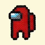 Modèle de perles à repasser - Among us - Jeu Vidéo - PDF à imprimer - Free printable Among us perler beads pattern!