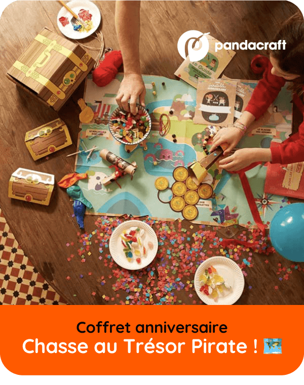 Activités ludiques pour les enfants de 3 à 5 ans ! Coffret anniversaire Chasse au trésor Pandacraft