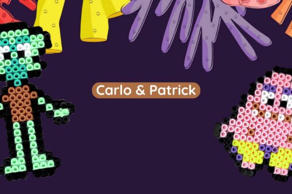 Modèle de perles à repasser - Bob l'éponge - Patrick & Carlo - PDF à imprimer - Free printable Sponge Bob - Patrick & Squidward characters perler beads pattern!