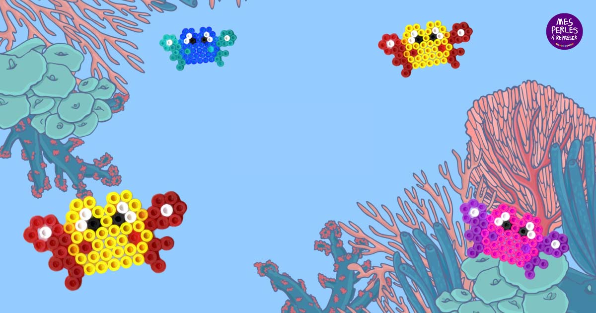 Modèle de perles à repasser - Crabe - PDF à imprimer - Free printable Crab perler beads pattern!