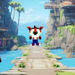 Modèle de perles à repasser - Jeux vidéo - Crash Bandicoot & Aku Aku - PDF à imprimer - Free printable Crash Bandicoot perler beads pattern!