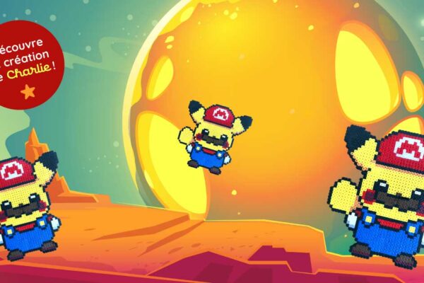 Modèle de perles à repasser - Pokémon - Pikachu Mario - PDF à imprimer - Free printable Pokémon Pikachu Mario perler beads pattern!