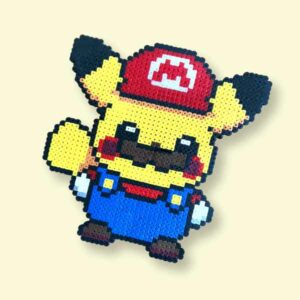 Modèle de perles à repasser - Pokémon - Pikachu Mario - PDF à imprimer - Free printable Pokémon Pikachu Mario perler beads pattern!