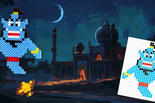 Modèle de perles à repasser - Génie d'Aladdin - PDF à imprimer - Free printable Aladdin's Genie perler beads pattern!