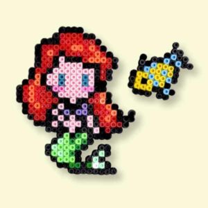 Modèle de perles à repasser Disney à imprimer - Ariel la Petite Sirène - Easy & Free printable Disney Little Mermaid perler beads pattern! Actual size for pegboards!