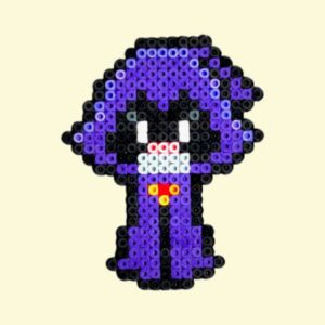 Modèle de perles à repasser à imprimer Teen Titans Go! - Raven - Easy & Free printable Teen Titans Go! characters perler beads pattern! Actual size for pegboards!