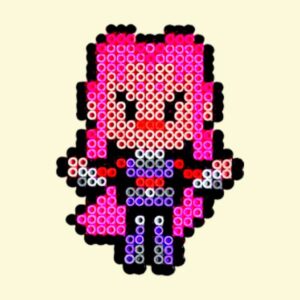 Modèle de perles à repasser à imprimer Teen Titans Go! - Starfire - Easy & Free printable Teen Titans Go! characters perler beads pattern! Actual size for pegboards!