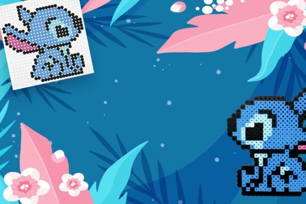 Modèle de perles à repasser - Disney Stitch - PDF à imprimer - Free printable Disney Stitch perler beads pattern! Actual size for pegboards!