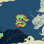 Modèle de perles à repasser - Dragon Chinois - Nouvel An Chinois - PDF à imprimer - Free printable Chinese New Year Dragon perler beads pattern! Actual size for pegboards!