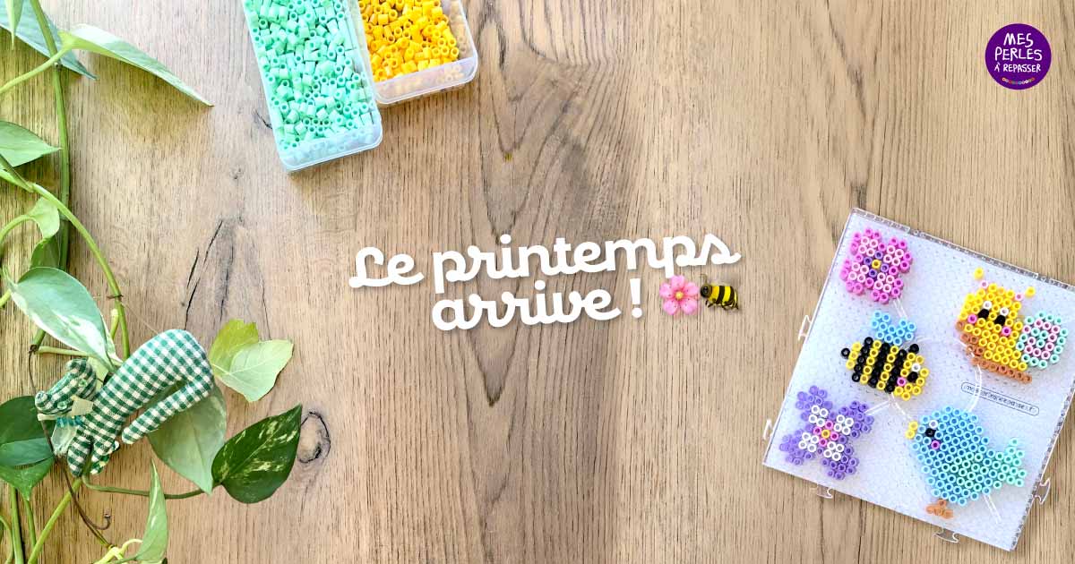Modèle de perles à repasser - Animaux & Nature - Printemps - PDF à imprimer - Free printable Spring perler beads pattern! Actual size for pegboards!