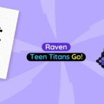 Modèle de perles à repasser à imprimer Teen Titans Go! - Raven - Easy & Free printable Teen Titans Go! characters perler beads pattern! Actual size for pegboards!
