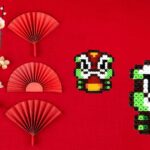 Modèle de perles à repasser - Tête de Dragon - Nouvel An Chinois - PDF à imprimer - Free printable Chinese New Year Dragon's Heads perler beads pattern! Actual size for pegboards!