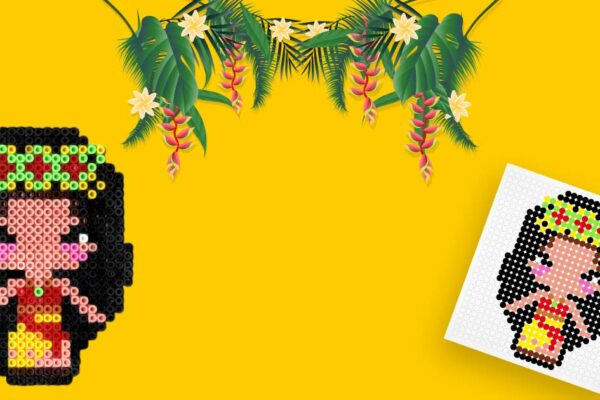 Free printable Disney Moana perler beads pattern! Actual size for pegboards!