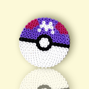 Modèle de perles à repasser Pokemon Pokeball - Master Ball - PDF à imprimer - Free printable Pokeball perler beads pattern - Master Ball - PDF in actual size for pegboard