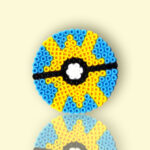 Modèle de perles à repasser Pokemon Pokeball - Rapide Ball - PDF à imprimer - Free printable Pokeball perler beads pattern - Quick Ball - PDF in actual size for pegboard