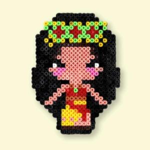 Modèle de perles à repasser - Disney Vaiana - PDF à imprimer - Free printable Disney Moana perler beads pattern! Actual size for pegboards!