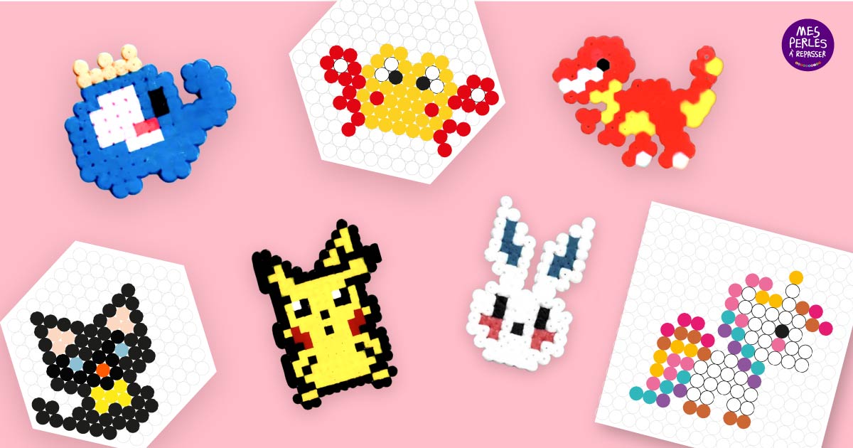 Modèles de perles à repasser - 10 petits animaux faciles - PDF à imprimer - Free printable 10 easy cute perler beads animals patterns! - PDF in actual size for pegboards!