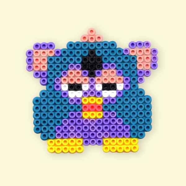 Modèle de perles à repasser - Furby - PDF à imprimer - Free printable Furby perler beads pattern! Actual size for pegboards!