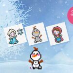 Modèle de perles à repasser Disney à imprimer - la Reine des Neiges - Easy & Free printable Disney Frozen perler beads pattern! Actual size for pegboards!