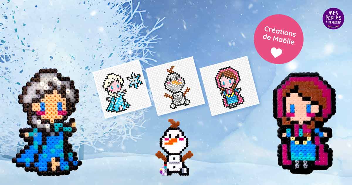 Modèle de perles à repasser Disney à imprimer - la Reine des Neiges - Easy & Free printable Disney Frozen perler beads pattern! Actual size for pegboards!