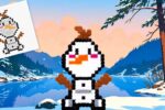 Modèle de perles à repasser Disney à imprimer - Olaf la Reine des Neiges - Easy & Free printable Disney Frozen perler beads pattern! Actual size for pegboards!
