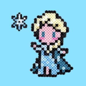 Modèle de perles à repasser Disney à imprimer - Elsa la Reine des Neiges - Easy & Free printable Disney Frozen perler beads pattern! Actual size for pegboards!