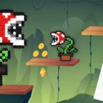 Modèle de perles à repasser Super Mario à imprimer - Plante Carnivore - Easy & Free printable Super Mario Piranha Plant perler beads pattern! Actual size for pegboards!