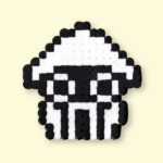 Modèle de perles à repasser Super Mario à imprimer - Blooper Calmar - Easy & Free printable Super Mario Blooper Squid perler beads pattern! Actual size for pegboards!